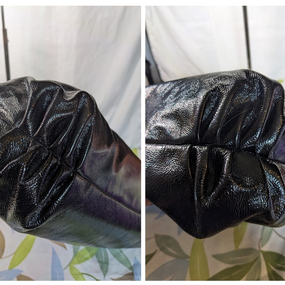 Coach Poppy Black Liquid Gloss Large Zip-top Carry-all Tote Handbag, 3 Hang Tags - Picture 9 of 14